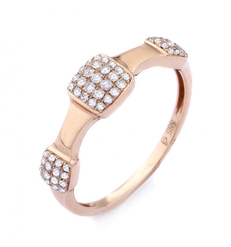 14k Rose Gold Brilliant Cut Diamond Ring