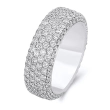 Load image into Gallery viewer, 18k White Gold Diamond 4 Row Eternity Wedding Band
