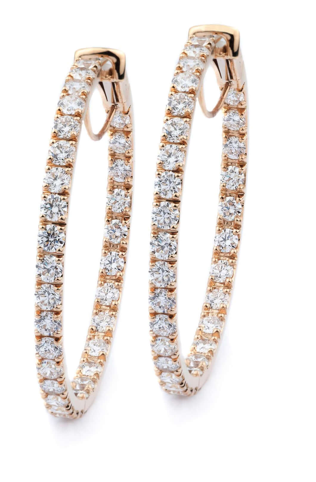 18k Rose Gold Diamond Loop Earrings