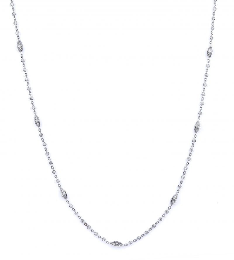 18k White Gold Diamond Necklace 36
