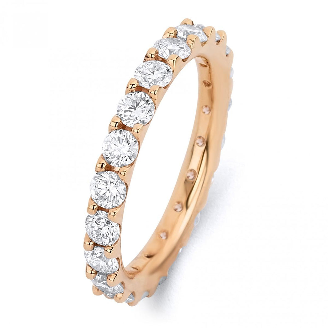 18K Rose Gold Diamond Women's Wedding Band