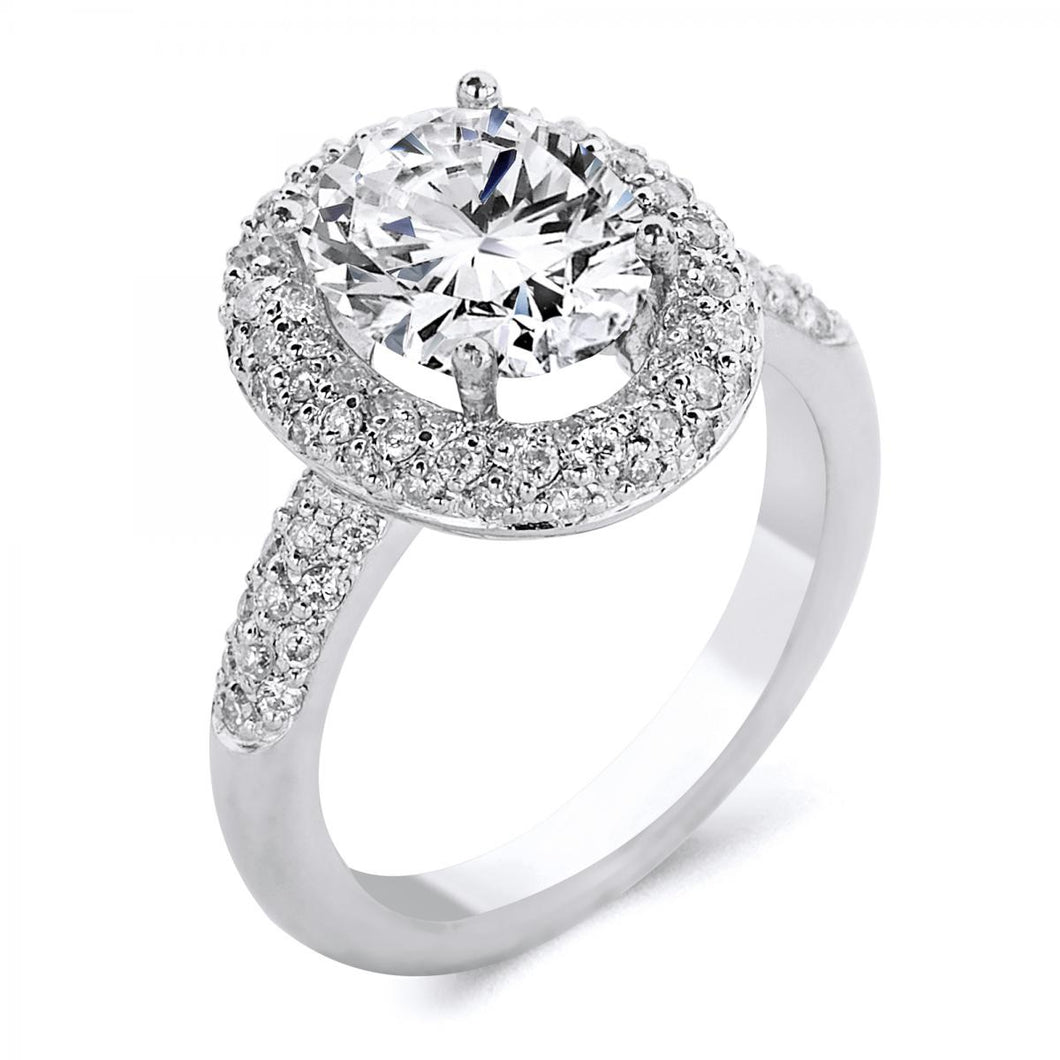 Platinum Diamond Oval Halo Engagement Ring 0.81 Carat