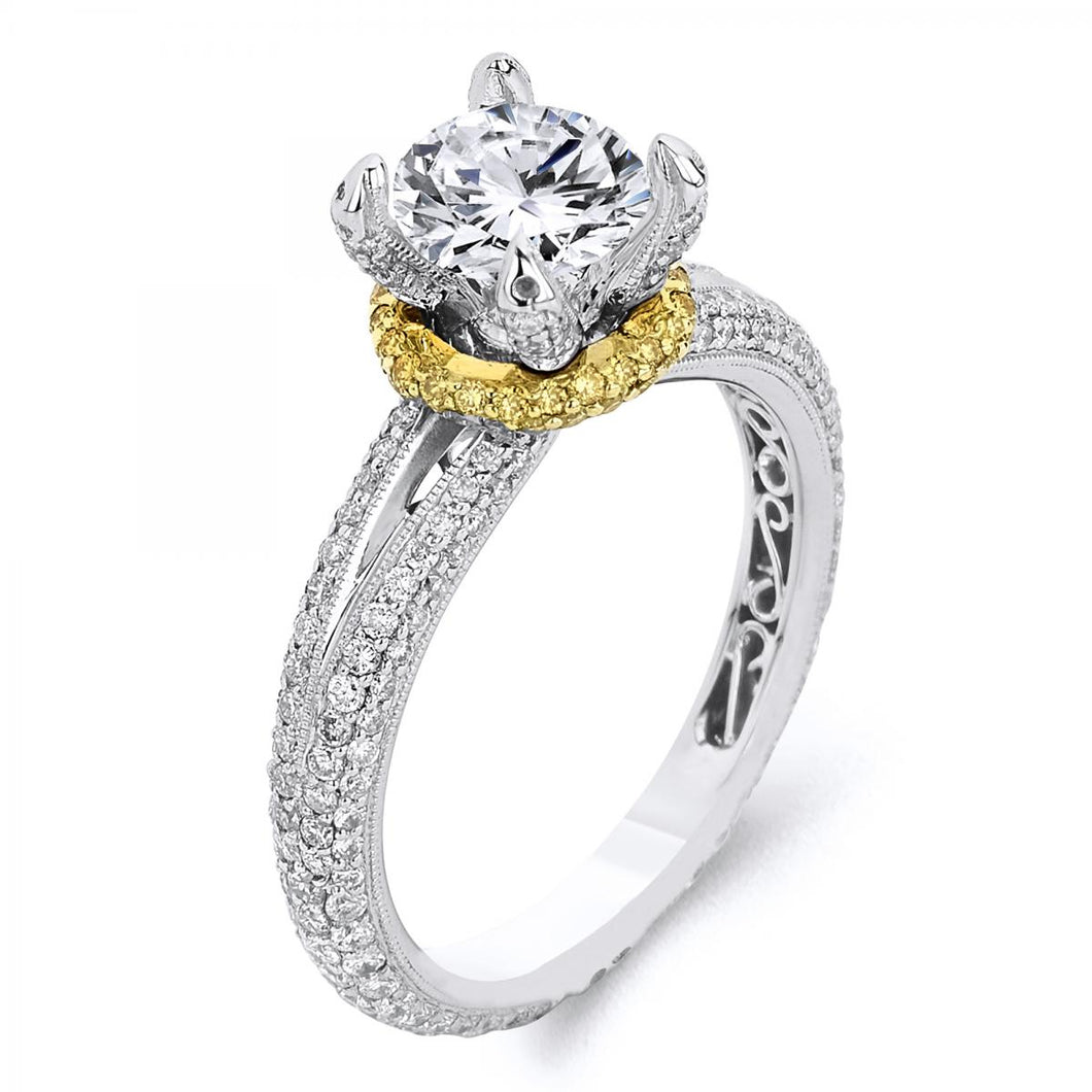 18k White Gold Round Brilliant Diamond Engagement ring