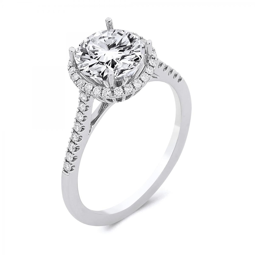 18k White Gold .22 Carat Diamond Engagement ring (Center stone is not included)