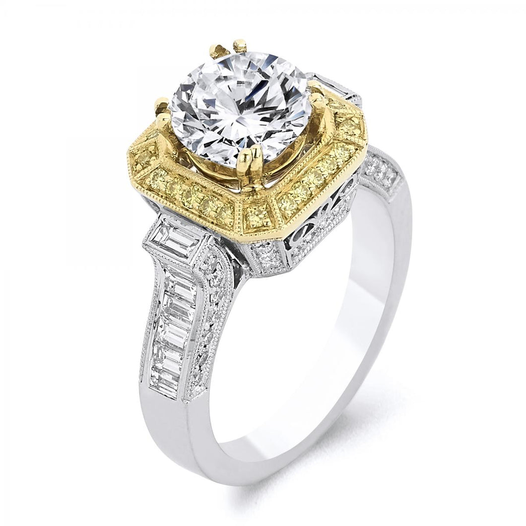 18k White Gold Round Diamond Engagement ring