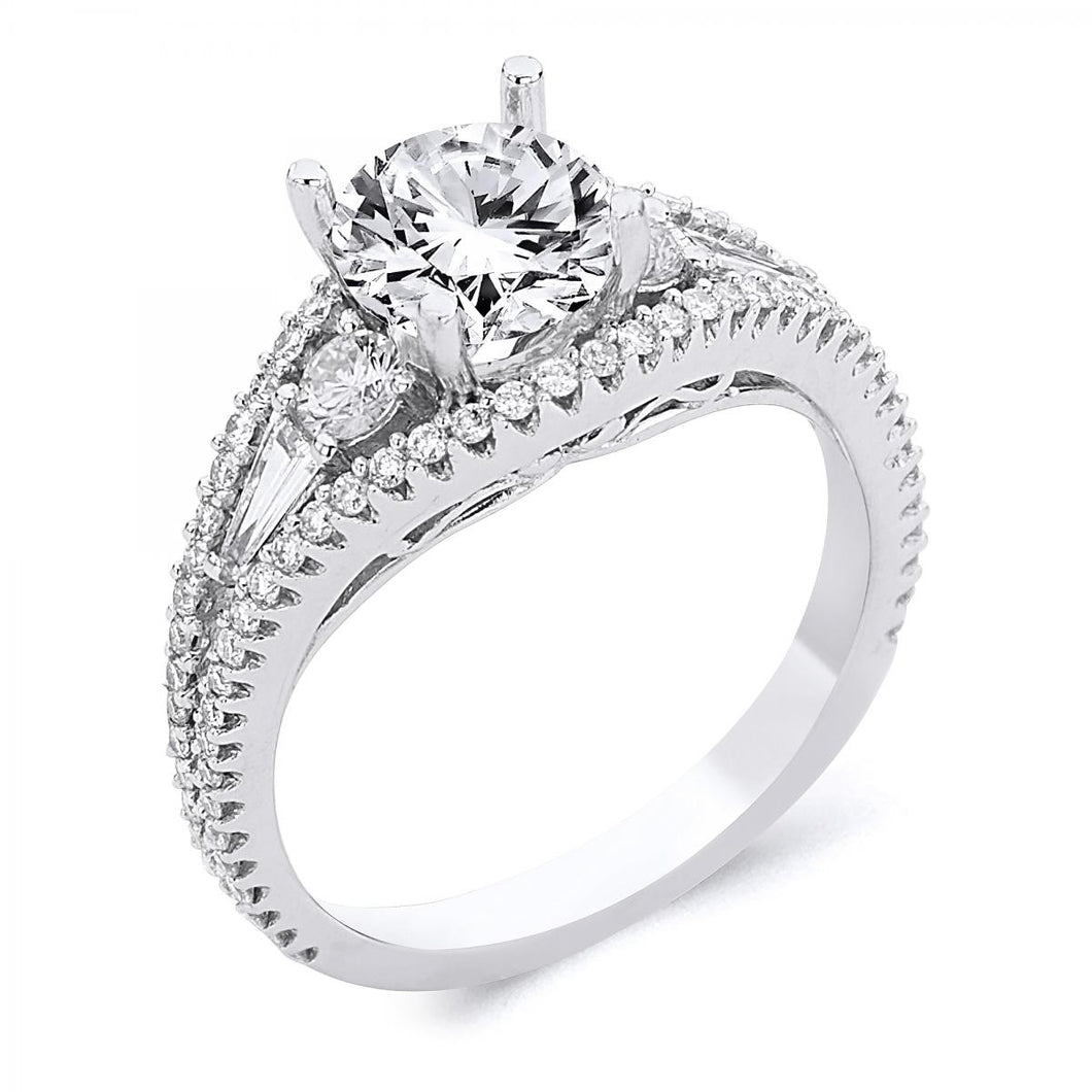 18k White Gold Round Brilliant Cut Diamond Engagement ring