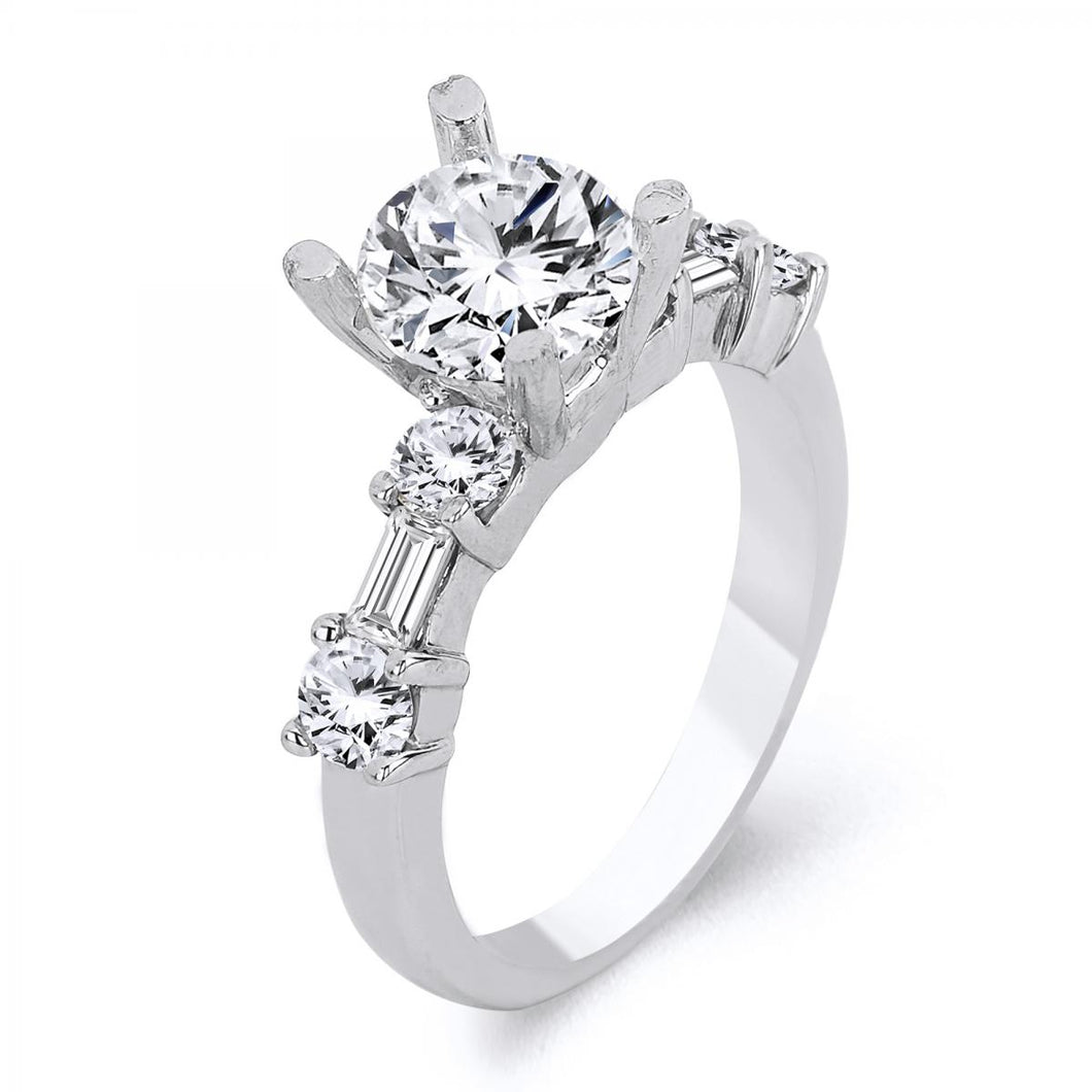 18k White Gold .83 Carat Diamond Engagement ring (Center stone is not included)