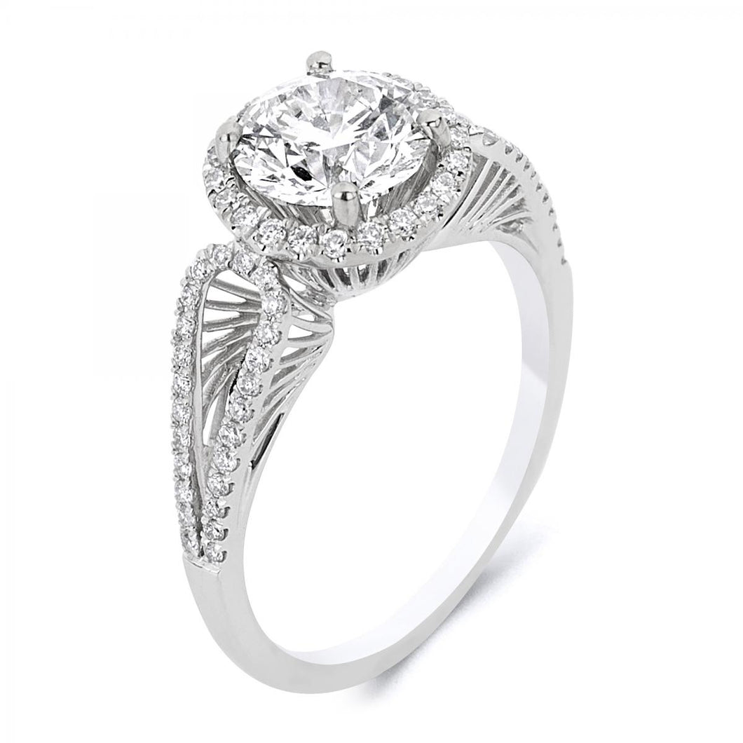 18k White Gold Engagement ring (Center stone is not included)