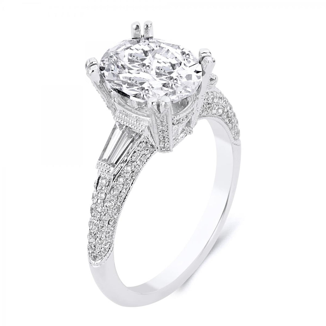 18k White Gold Diamond Round Brilliant Cut Engagement ring