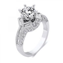 Load image into Gallery viewer, 18k White Gold Baguette Cut Diamond Engagement ring
