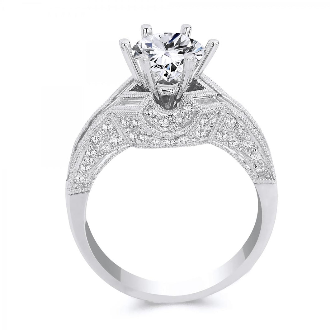 18k White Gold Baguette Cut Diamond Engagement ring