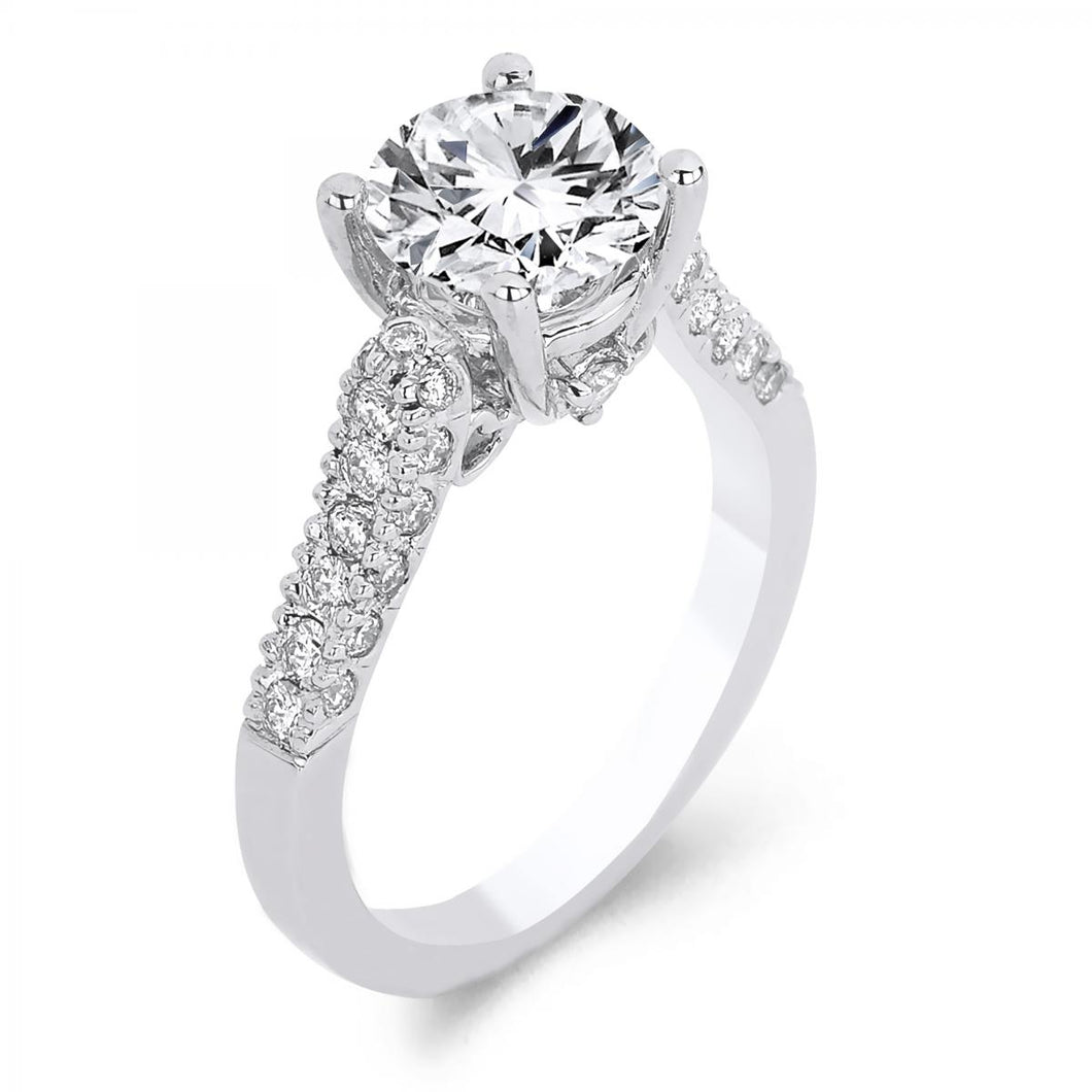 18k White Gold .59 Carat Diamond Engagement ring (Center stone is not included)