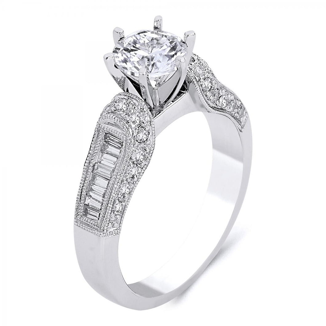 18k White Gold 1.01 Carat Diamond Engagement ring (Center stone is not included)