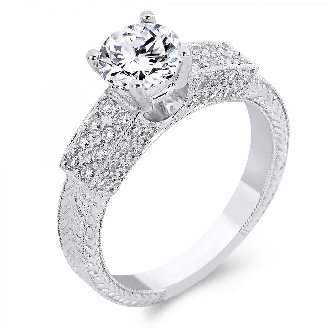 18k White Gold .30 Carat Diamond Engagement ring (CENTER STONE IS NOT INCLUDED)