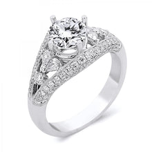 Load image into Gallery viewer, 18k White Gold Pear-Shaped Diamond Engagement ring
