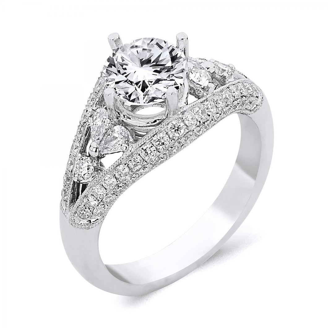 18k White Gold Pear-Shaped Diamond Engagement ring