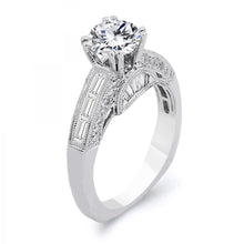 Load image into Gallery viewer, 18k White Gold Baguette Cut Diamond Engagement ring (Center stone is not included)

