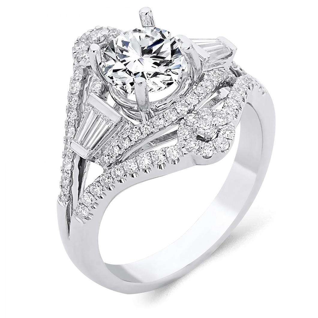 18k White Gold Round Diamond Engagement ring