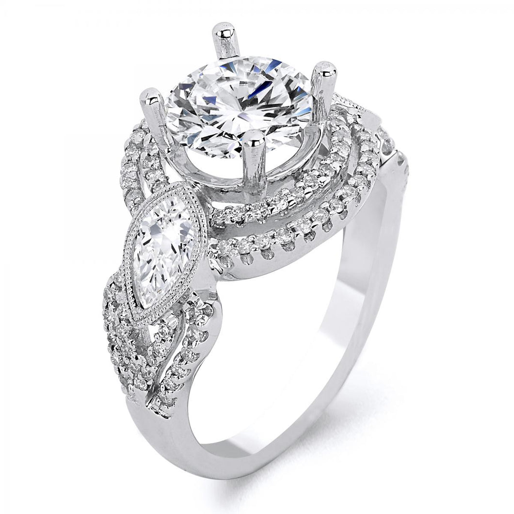 18k White Gold Brilliant Diamond Engagement ring