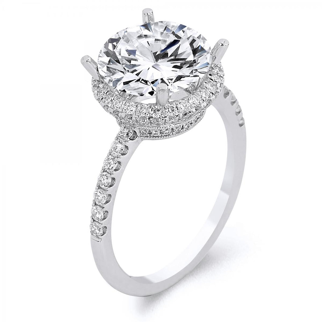 18k White Gold .55 Carat Diamond Engagement Ring (Center stone is not included)