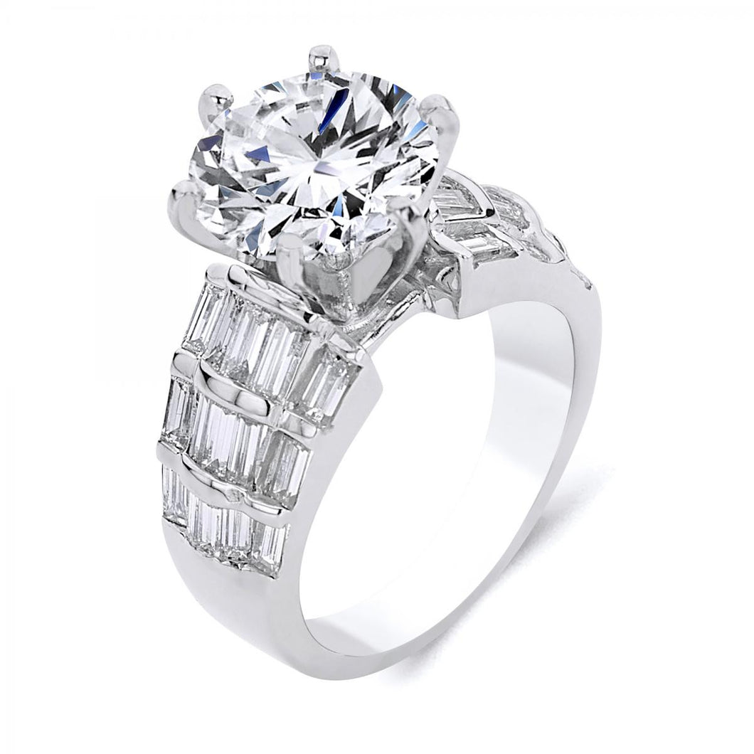 18k White Gold 2.20 Carat Diamond Engagement Ring (Center stone is not included)