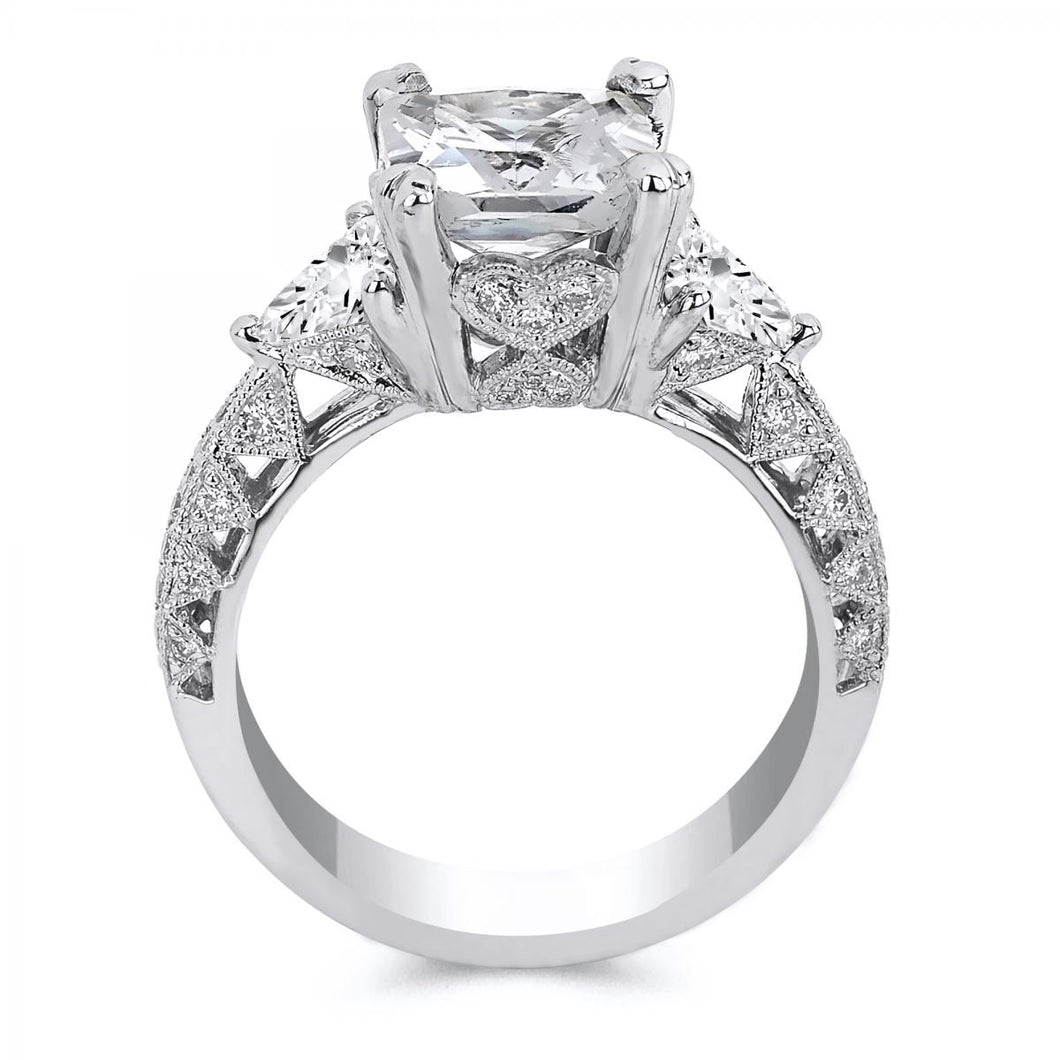 18k White Gold 1.01 Carat Diamond Engagement Ring (Center stone is not included)