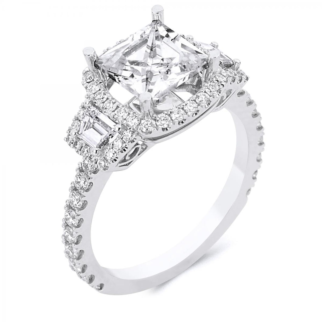 18k White Gold Brilliant Cut Diamond Engagement Ring
