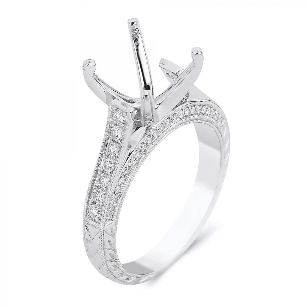 18k White Gold .40 Carat Diamond Engagement Ring (No Center Stone)