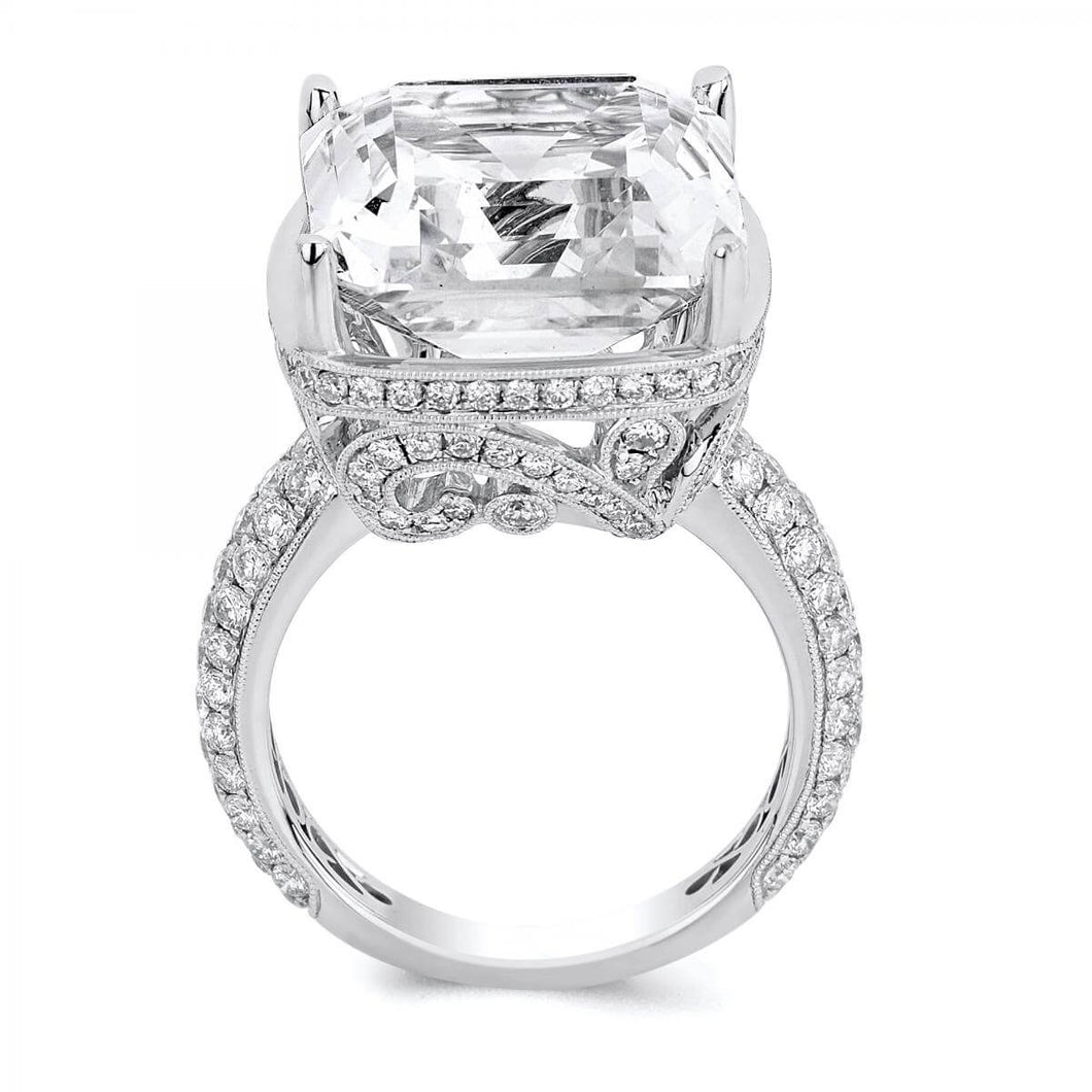 18k White Gold Cushion Cut Diamond Engagement Ring