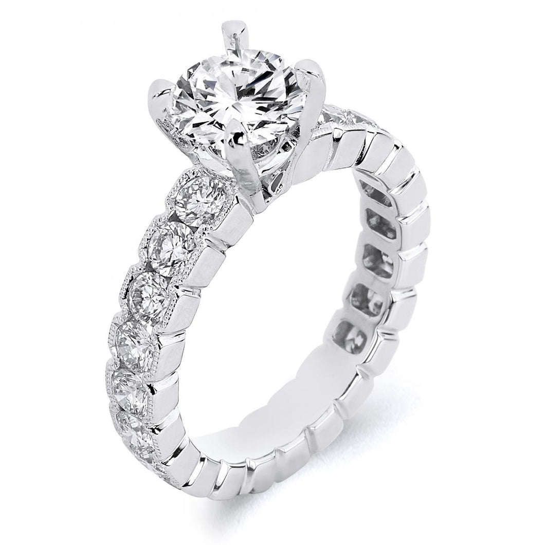 18k White Gold Round Brilliant Diamond Engagement Ring