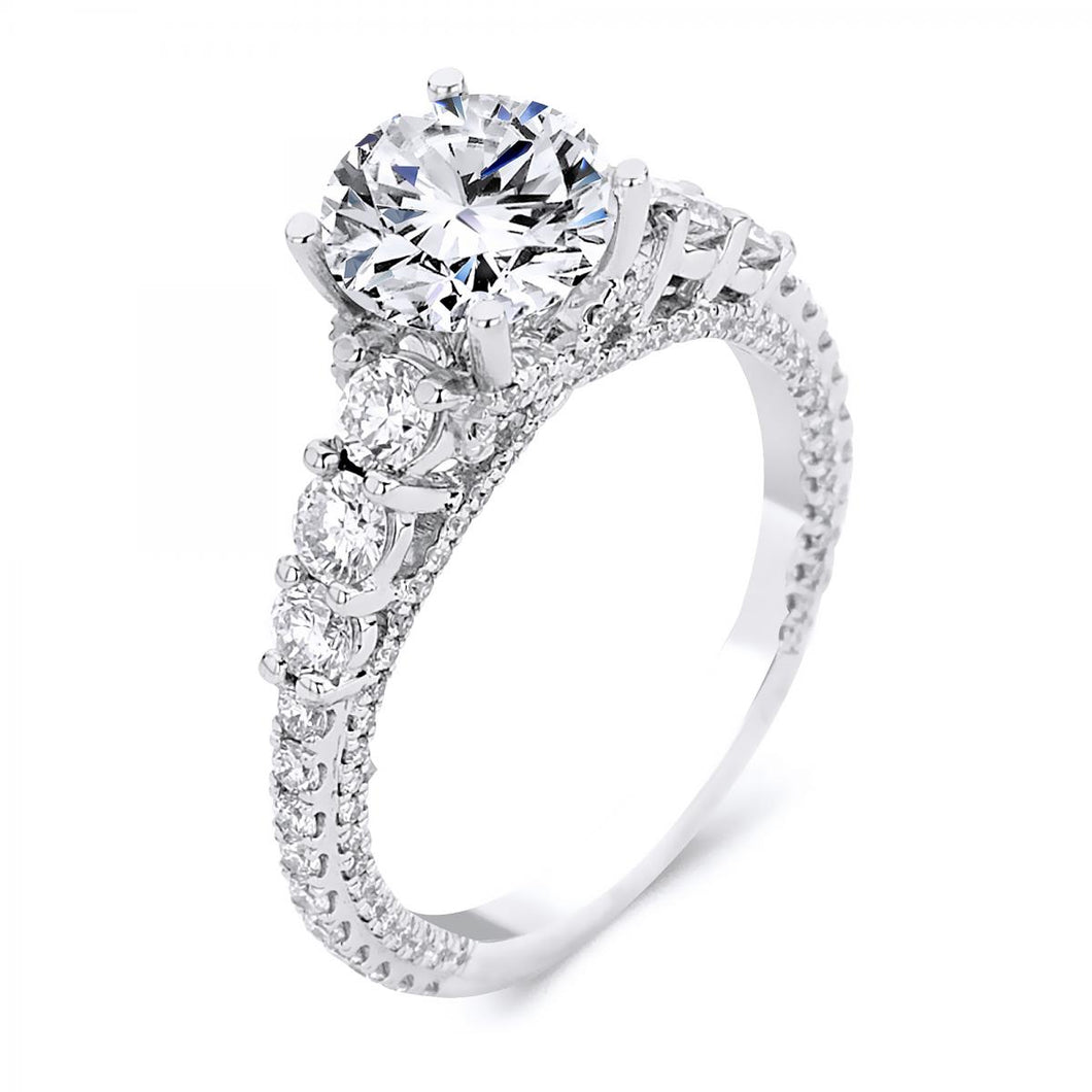 18k White Gold Diamond Minimalist Engagement Ring