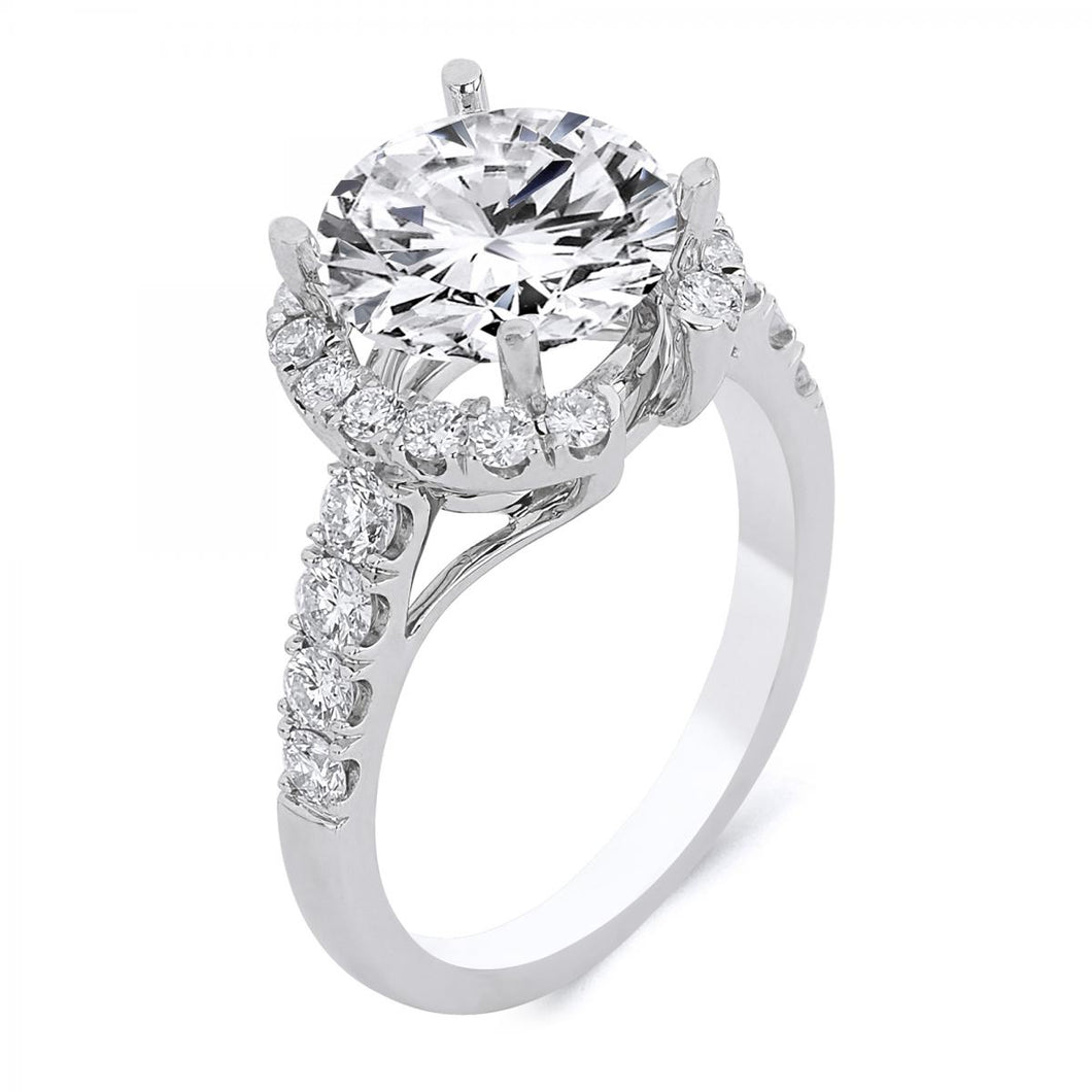 18k White Gold .70 Carat Diamond Engagement Ring (Center stone is not included)