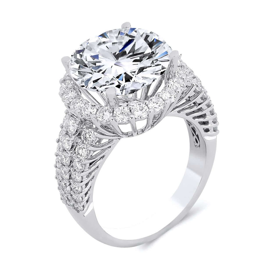 18k White Gold 1.63 Carat Diamond Engagement Ring (Center stone is not included)