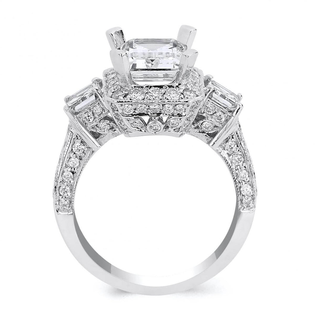18k White Gold Radiant Cut Diamond Engagement Ring