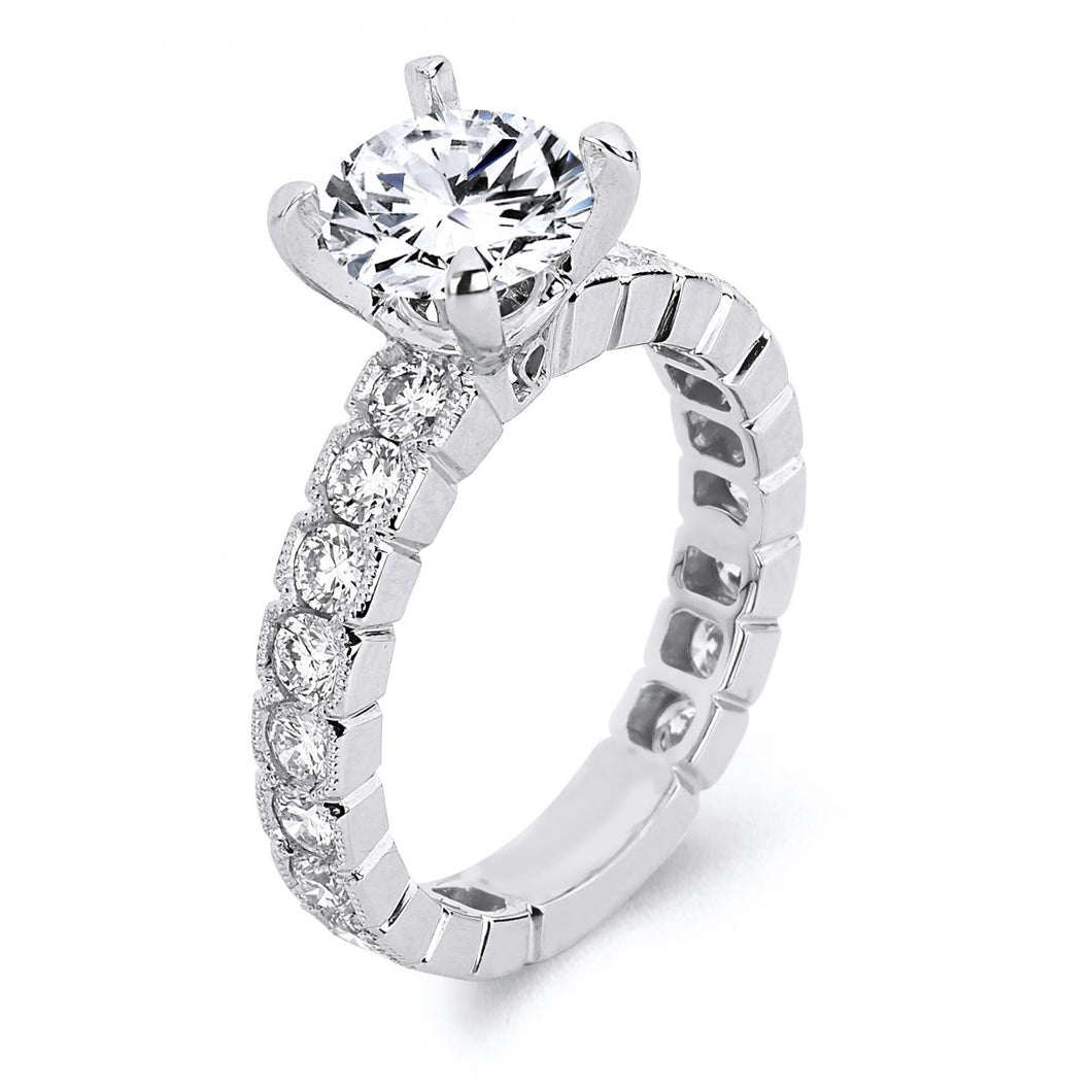 18k White Gold 1.16 Carat Diamond Engagement Ring (Center stone is not included)