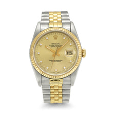 Load image into Gallery viewer, Rolex DateJust 16013 Two-Tone Champange Diamond Dial Steel Watch
