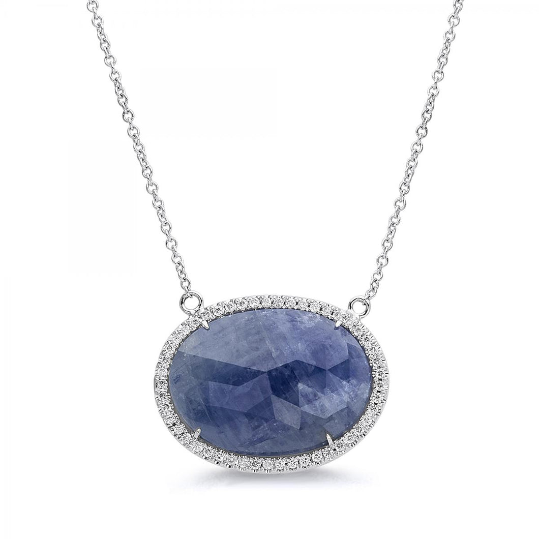 18k White Gold Sapphire Necklace