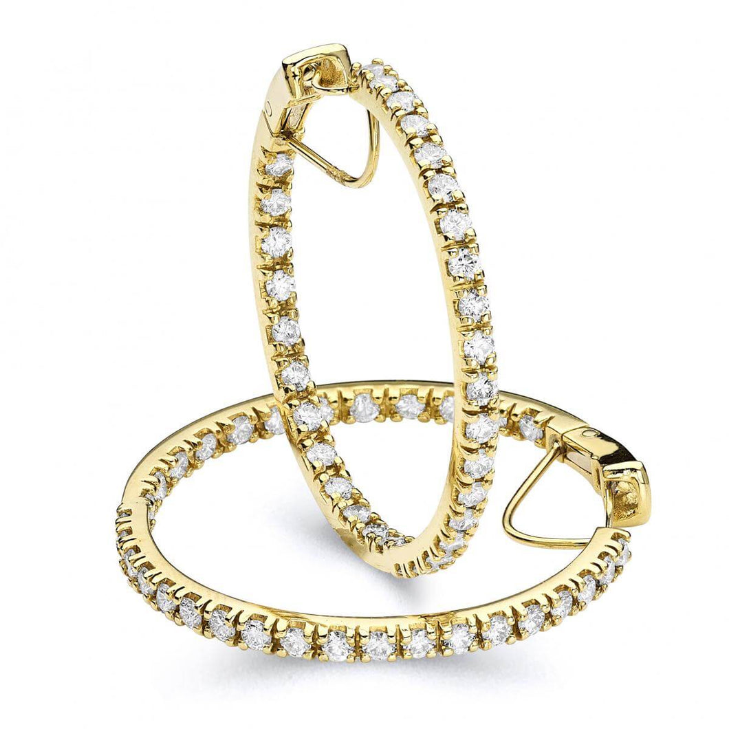 18K Yellow Gold 5.35 Carat Diamond Earrings