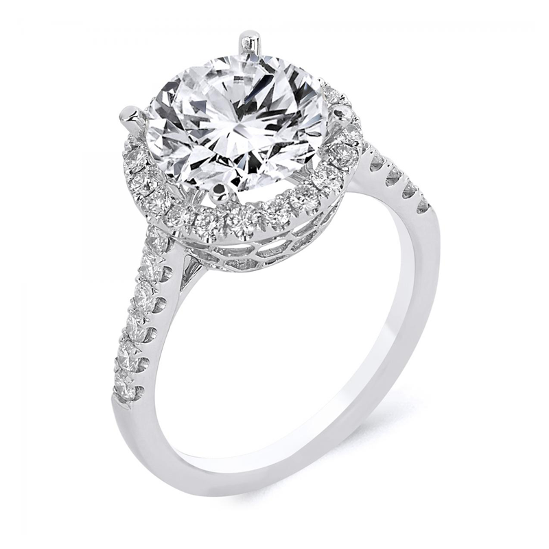 18k White Gold Round Cut .57 Carat Diamond Engagement Ring