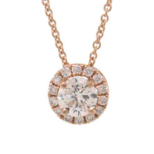 Load image into Gallery viewer, 14K Rose Gold Round Brilliant Cut Diamond Pendent 0.30 Carat
