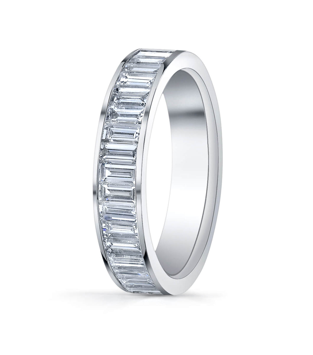 Platinum Diamond Band With Baguettes
