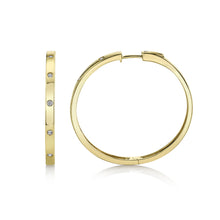 Load image into Gallery viewer, 14K Yellow Gold Diamond Hoop Earrings
