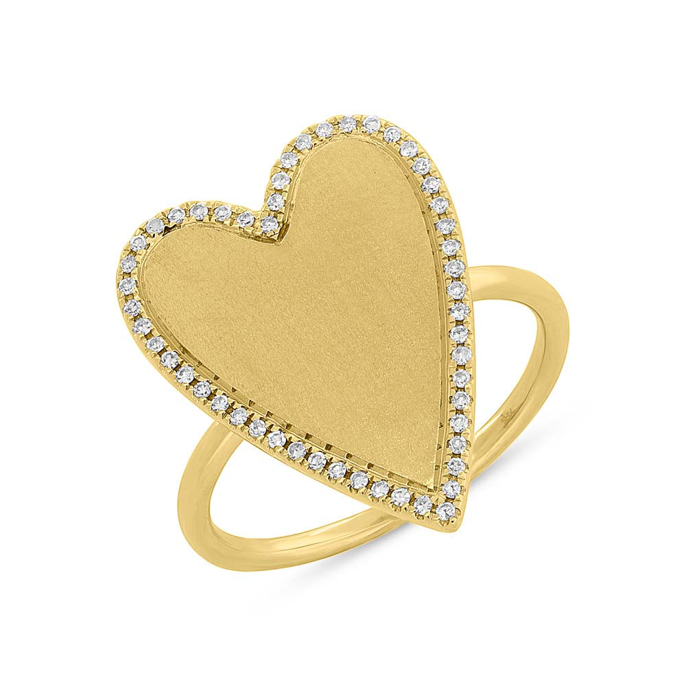 14K Yellow Gold Diamond Heart Lady’s Ring