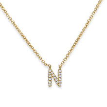 Load image into Gallery viewer, 0.05CT 14K Y/G DIAMOND NECKLACE - INITIAL N
