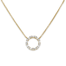 Load image into Gallery viewer, 14K Yellow Gold and Diamond Baguette Circle Necklace
