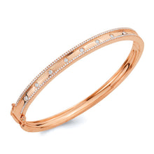 Load image into Gallery viewer, 14K Rose Gold Diamond Bangle
