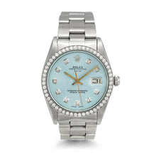 Load image into Gallery viewer, Rolex 6694 Date Precision Ice Blue Dial Diamond Stainless Watch
