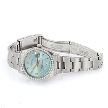 Load image into Gallery viewer, Rolex 6694 Date Precision Ice Blue Dial Diamond Stainless Watch
