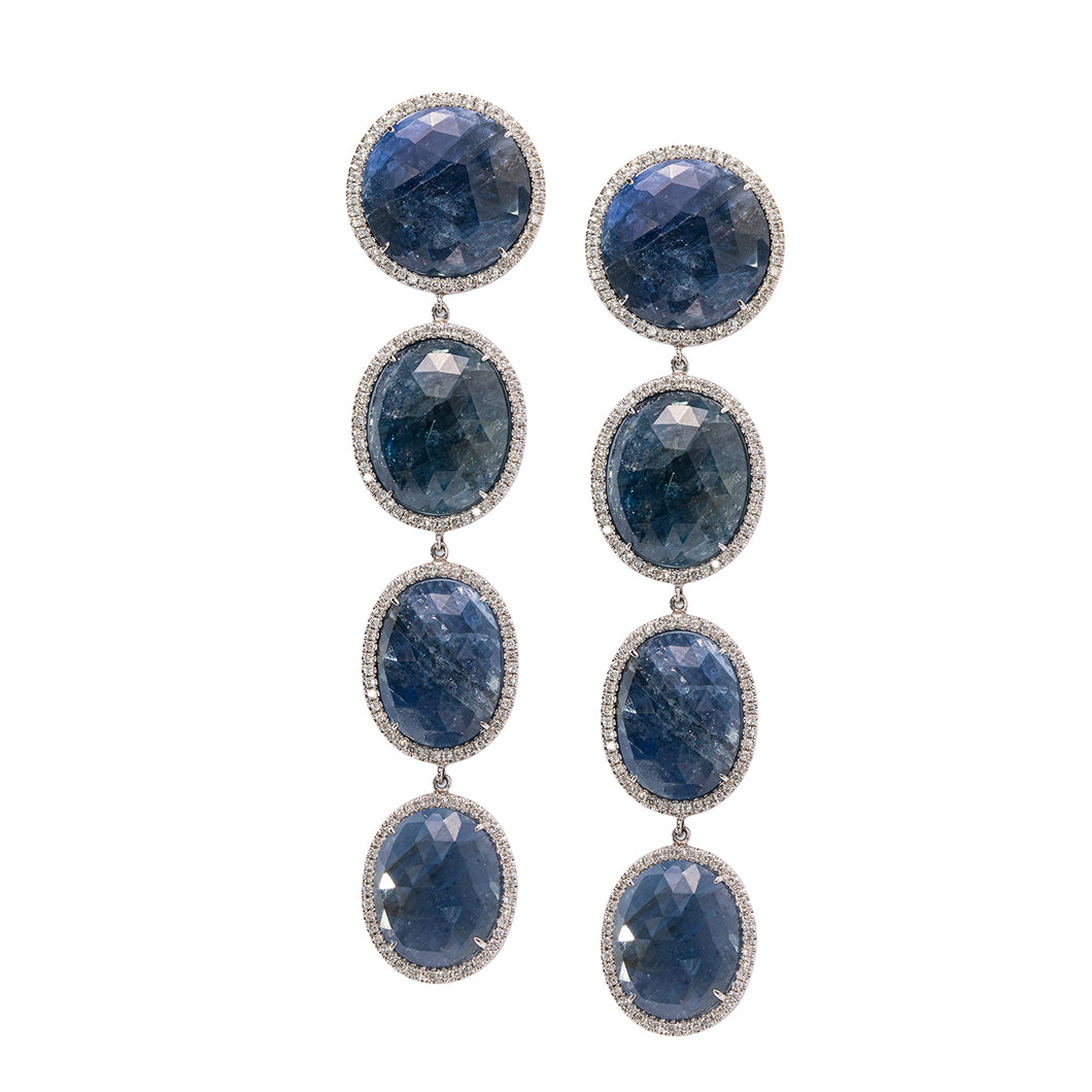 18K sliced sapphire earrings