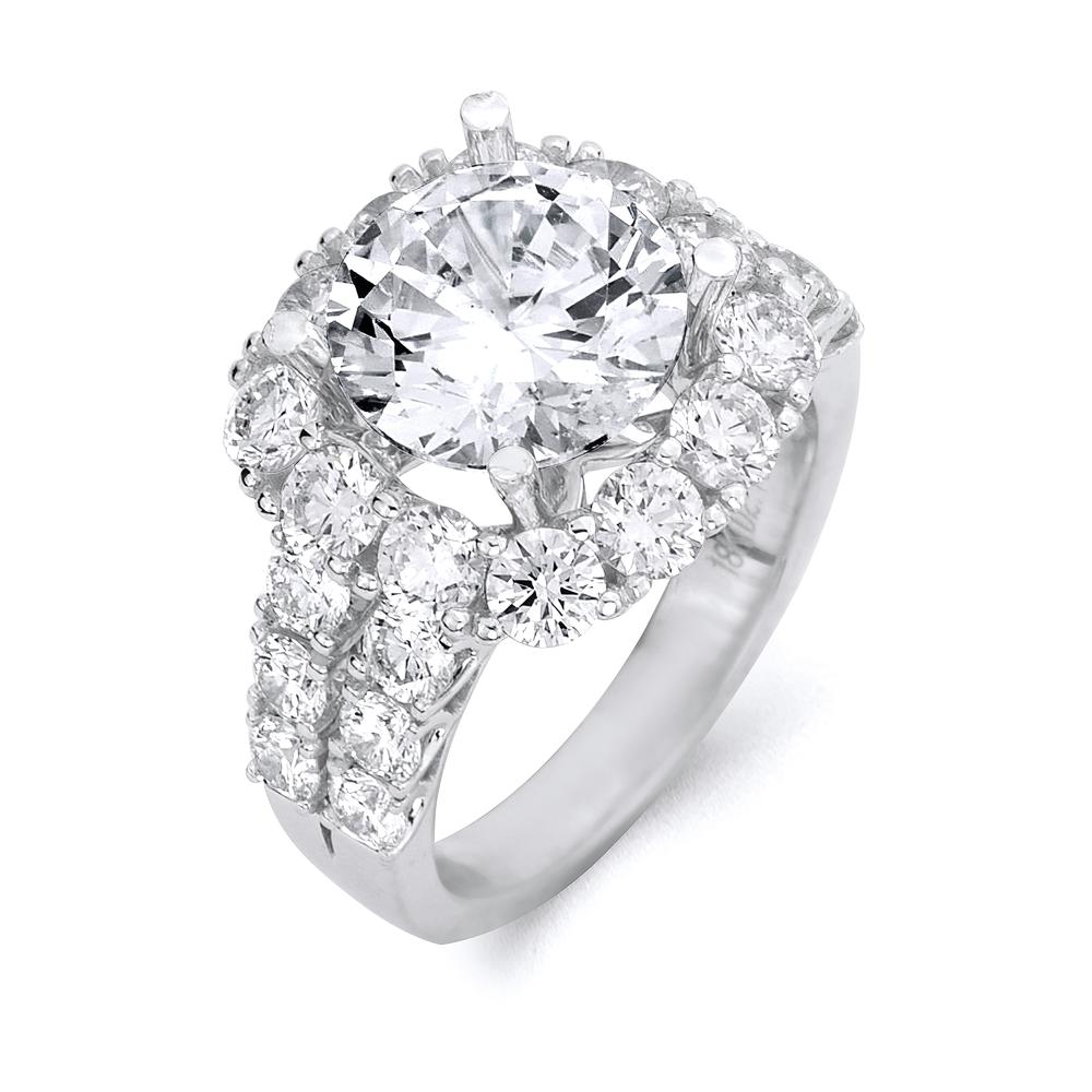 18k White Gold 2.70 Carat Diamond Engagement Ring